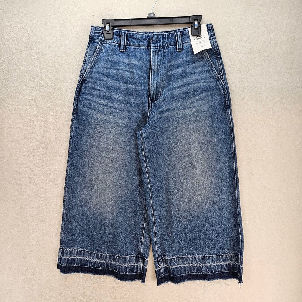 MADEWELL WOMEN'S 27 WIDE LEG CROPPED JEANS BLUE DENIM CULOTTES NWT $128