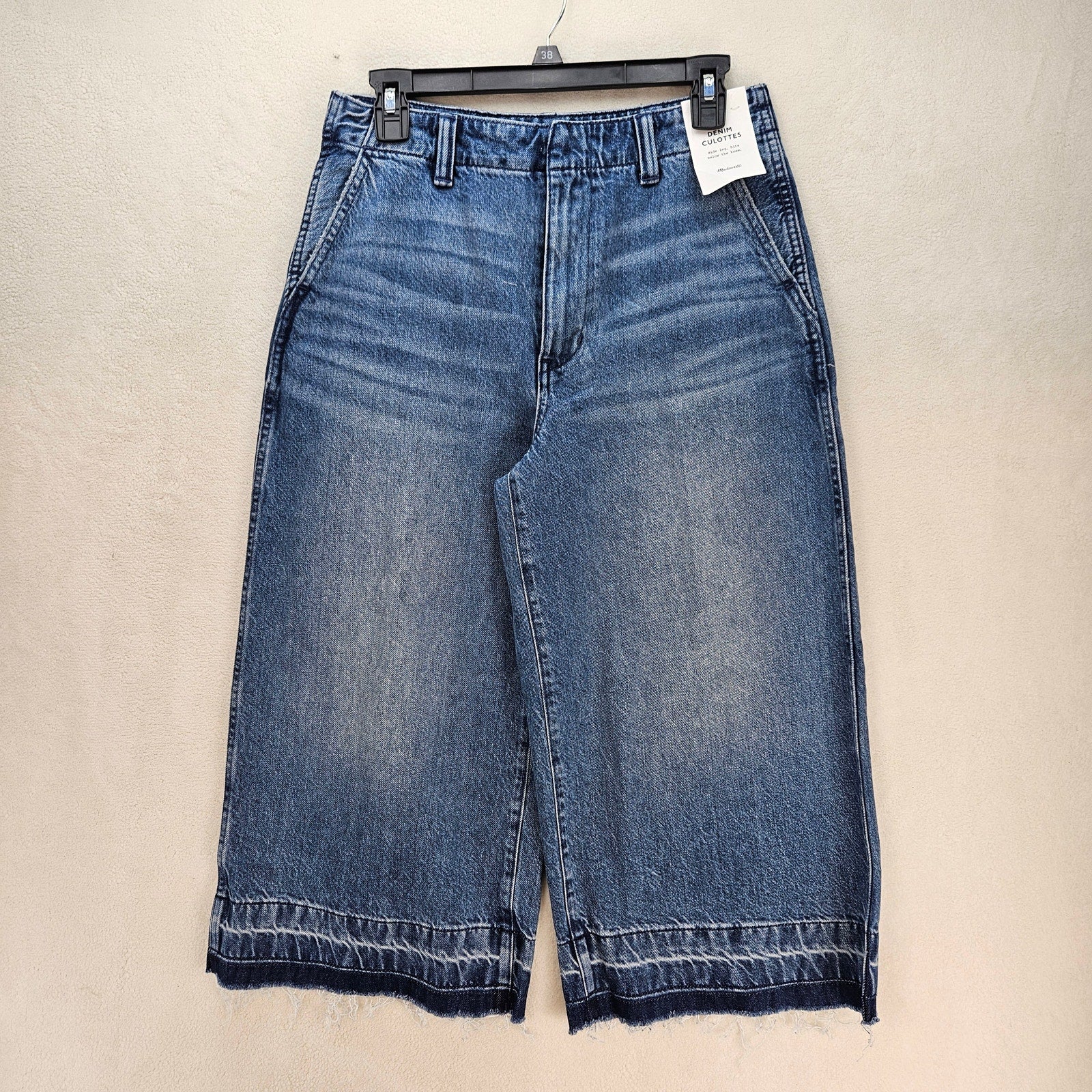 MADEWELL WOMEN'S 27 WIDE LEG CROPPED JEANS BLUE DENIM CULOTTES NWT $128