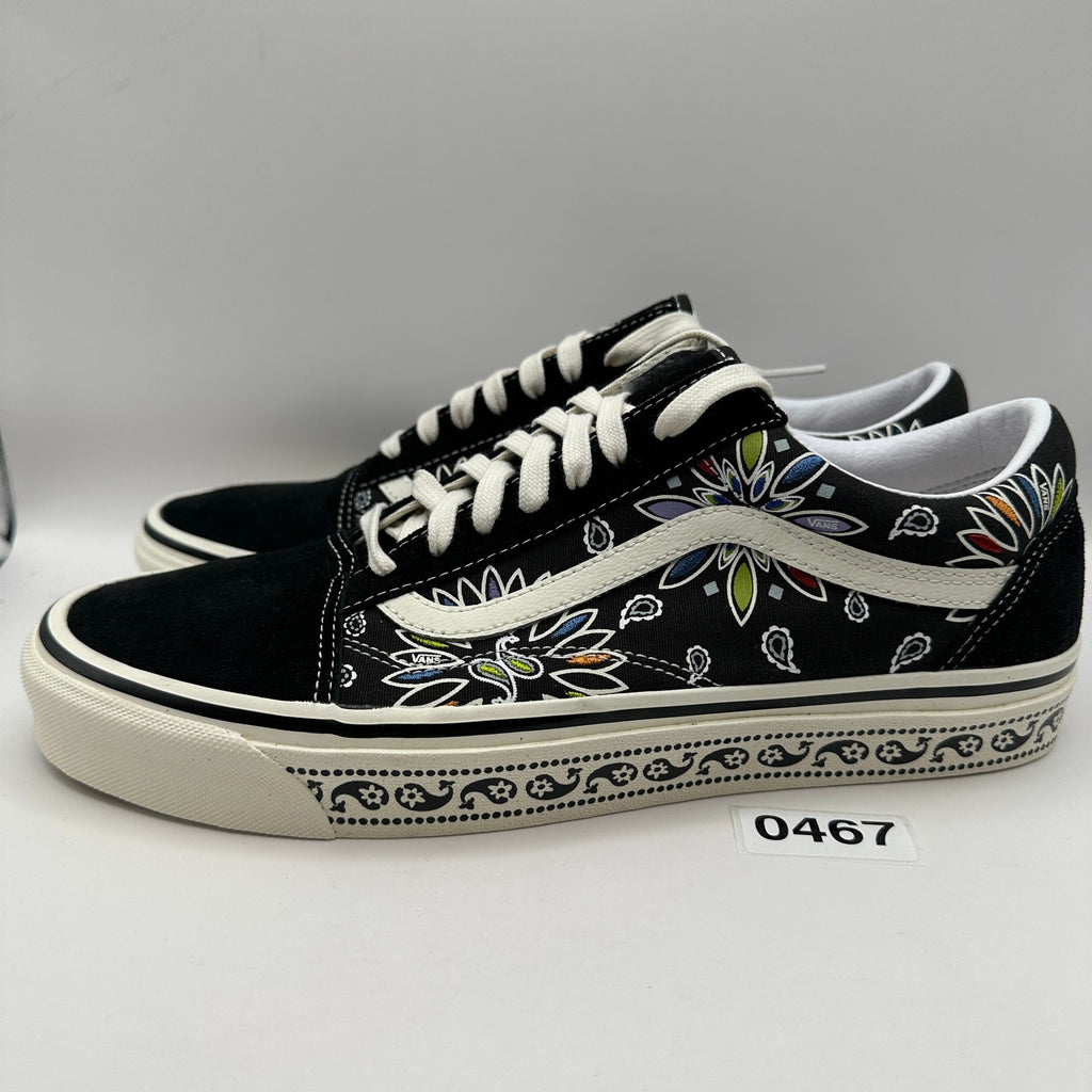 Vans Men's 11 Anaheim Factory Old Skool 36 Dx Lo Black Paisley Sneakers