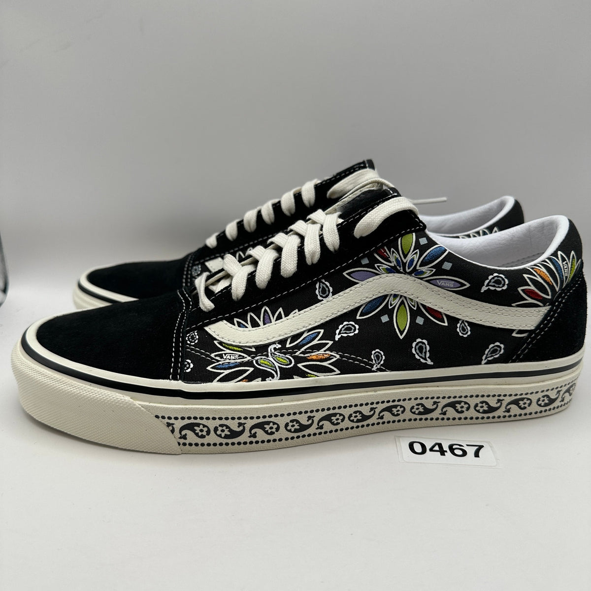 Vans Men's 11 Anaheim Factory Old Skool 36 Dx Lo Black Paisley Sneakers