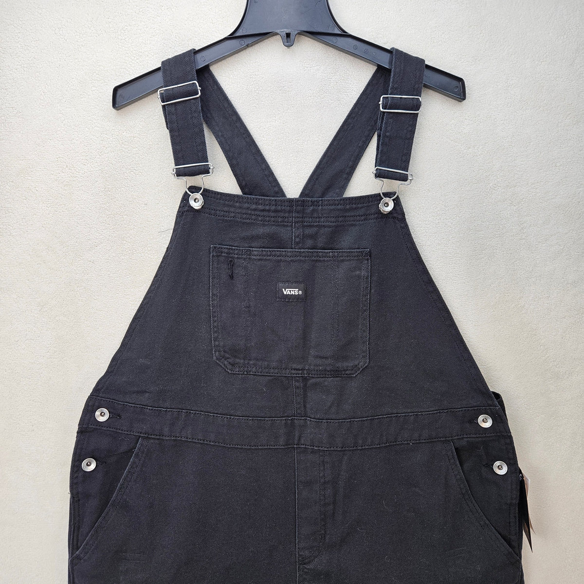 VANS WOMEN'S XL BLACK OVERALL SIRELLE BLACK COTTON RELAXED FIT