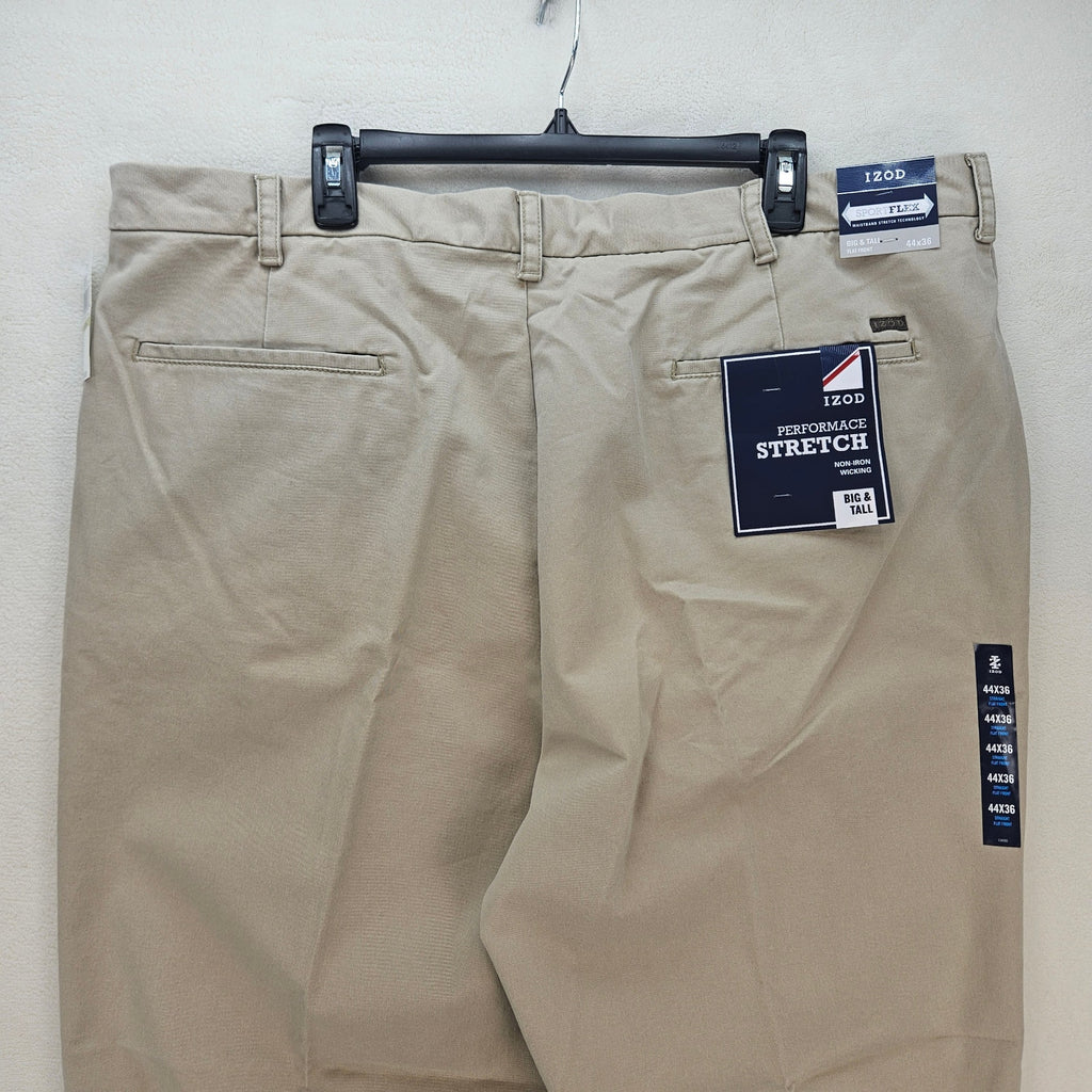 IZOD MEN'S 44X36 STRAIGHT PERFORMANCE STRETCH CEDERWOOD KHAKI NWT
