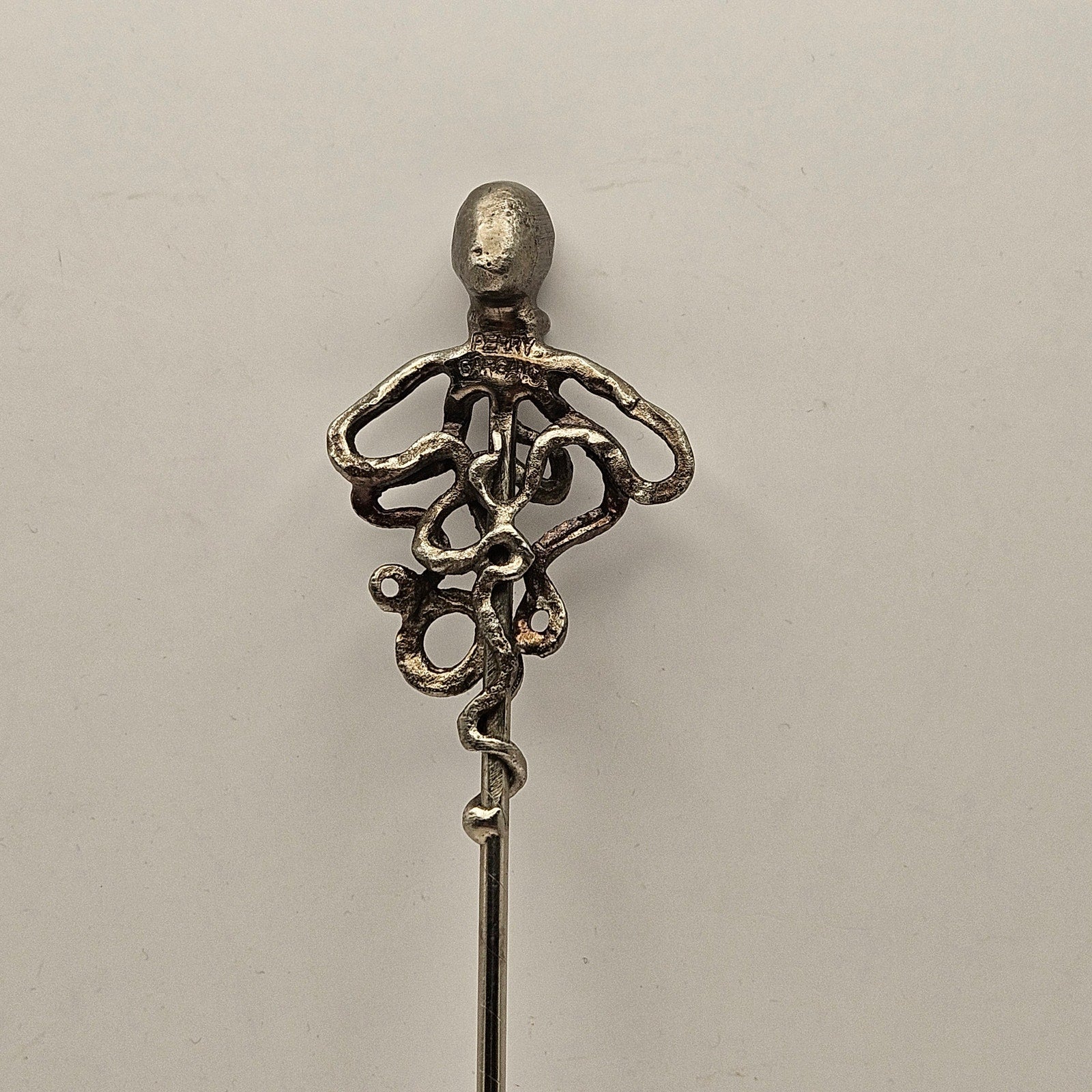 PERRY GARGANO OCTOPUS STIRRING SPOON SILVERPLATE BARWARE 12"