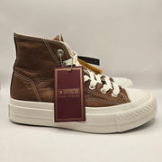 CONVERSE WOMEN'S 7 FIRST STRING BROWN VIBRAM ALL LEATHER CHUCK TAYLOR A17915C