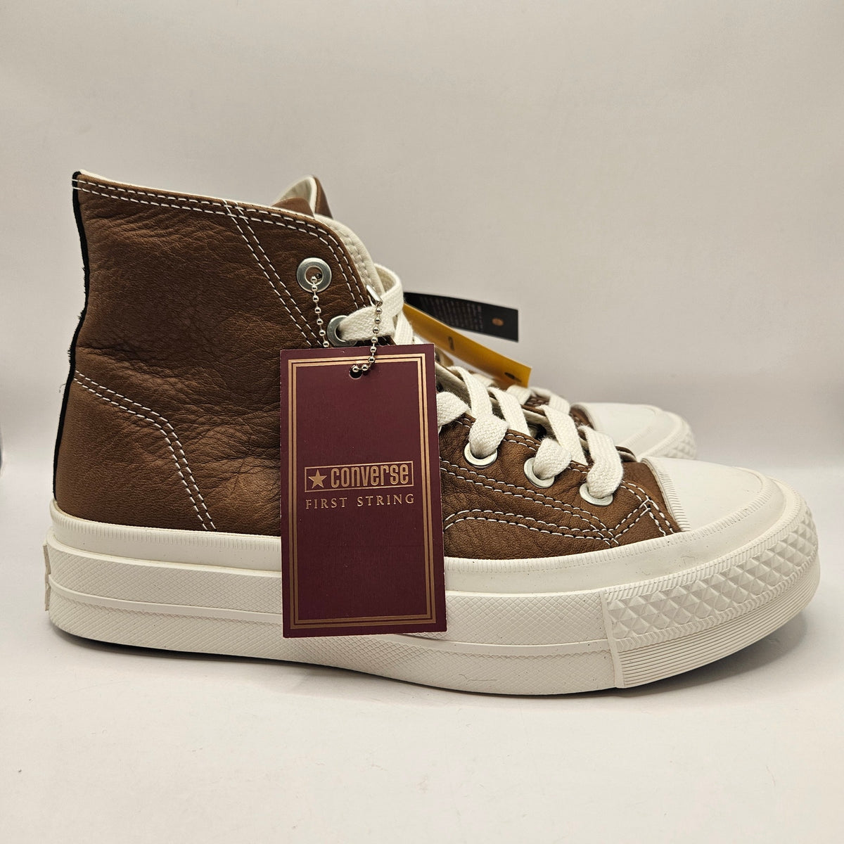 CONVERSE WOMEN'S 7 FIRST STRING BROWN VIBRAM ALL LEATHER CHUCK TAYLOR A17915C