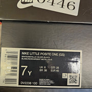 NIKE GS 7Y LITTLE POSITE ONE WHITE METALLIC SILVER BLACK FOAMPOSITE DV2238-100