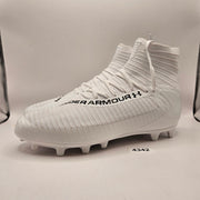 UNDER ARMOUR MEN'S 11.5 BLUR PRO FOOTBALL CLEATS WHITE BLACK 3028000-102
