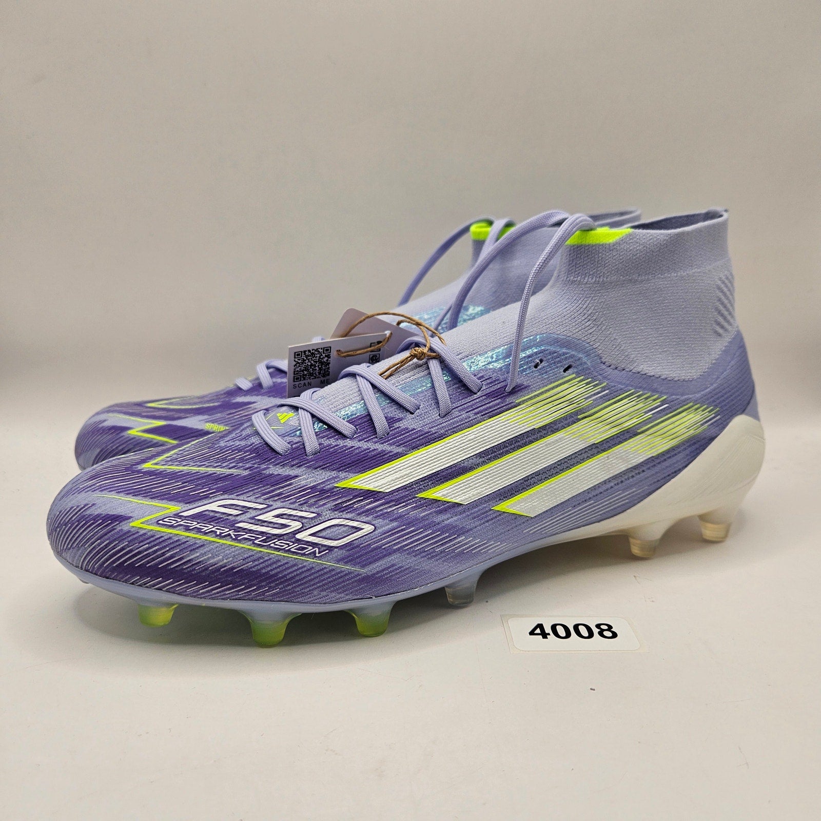ADIDAS WOMEN'S 8.5 F50 SPARKFUSION ELITE MID FG AG SOCCER CLEATS VIOLET PURPLE