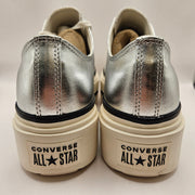 CONVERSE MEN'S 10 CHUCK TAYLOR LIFT STACK PLATFORM SILVER METALLIC A16406C