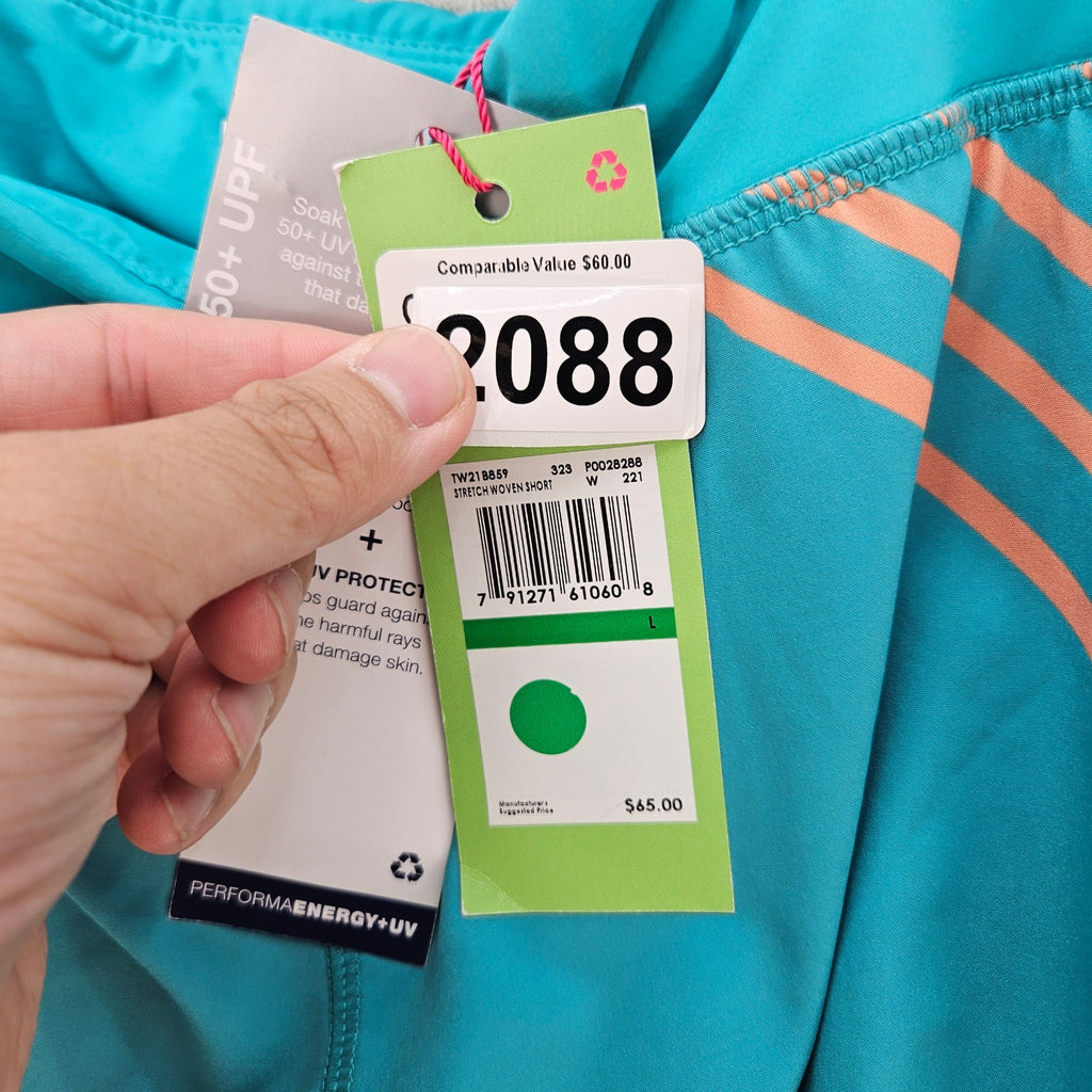 FILA X CHRISTOPHER BEVANS WOMEN'S LARGE TEAL TENNIS SHORTS UPF 50+ NWT