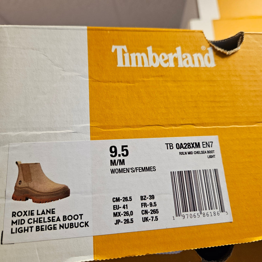 TIMBERLAND WOMEN'S 9.5 ROXIE LANE MID CHELSEA BOOT LT BEIGE NUBUCK NIB