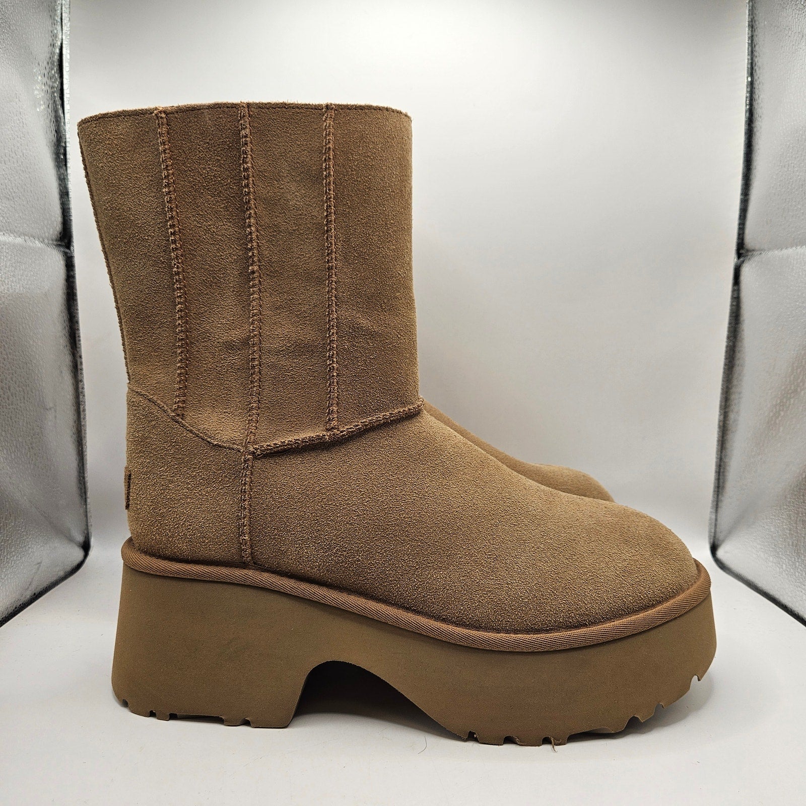 UGG WOMEN'S 11 CLASSIC TWIN SEAM HEIGHTS ZIP SUEDE PLATFORM BOOTS 1158313 NWOB