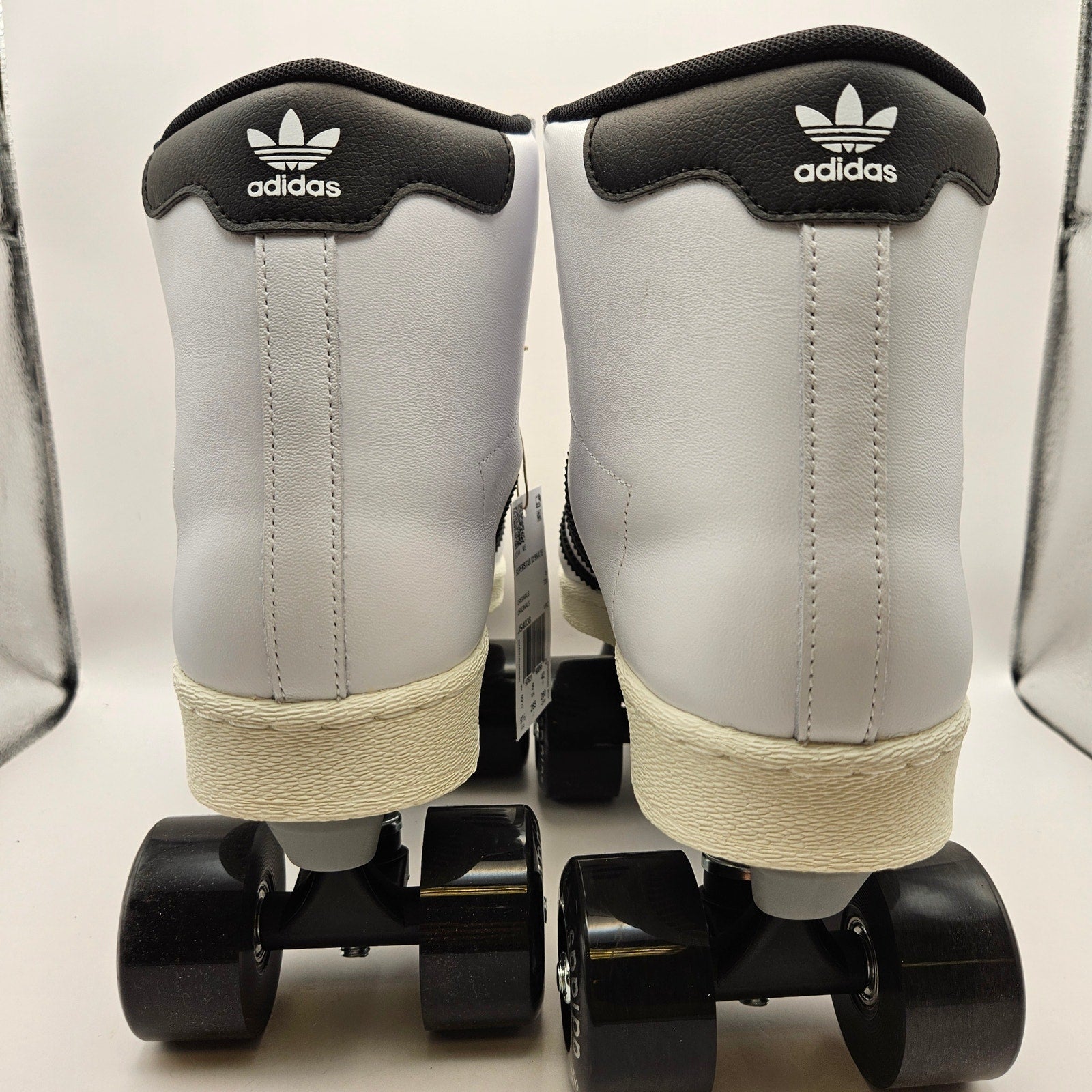ADIDAS WOMEN'S 9.5 SUPERSTAR HI WHITE BLACK ROLLER SKATES NWOB JS4038