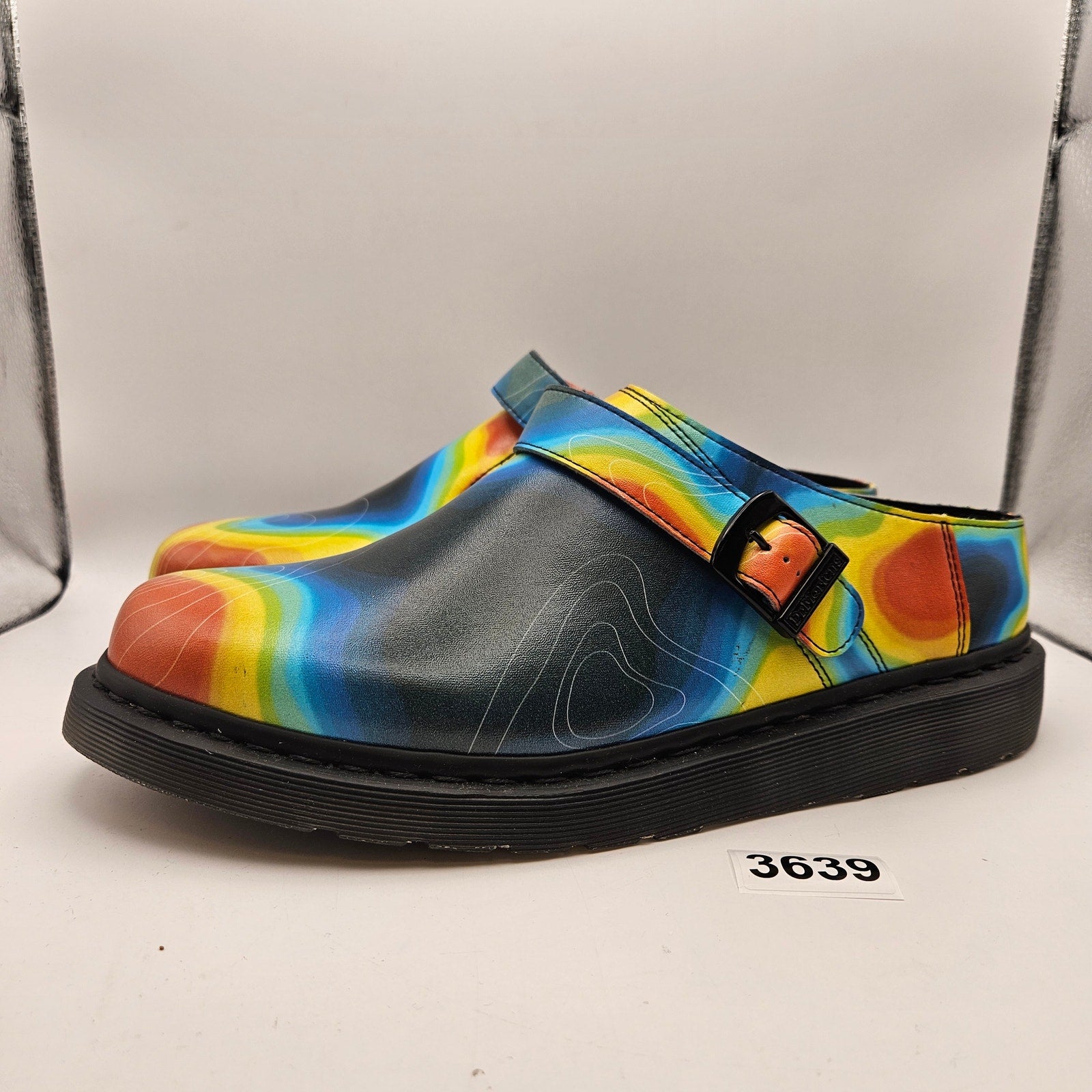DR MARTENS MEN'S 13 ISHAM GENIX NAPPA RECLAIMED THERMAL MAP SLINGBACK MULE NWOB