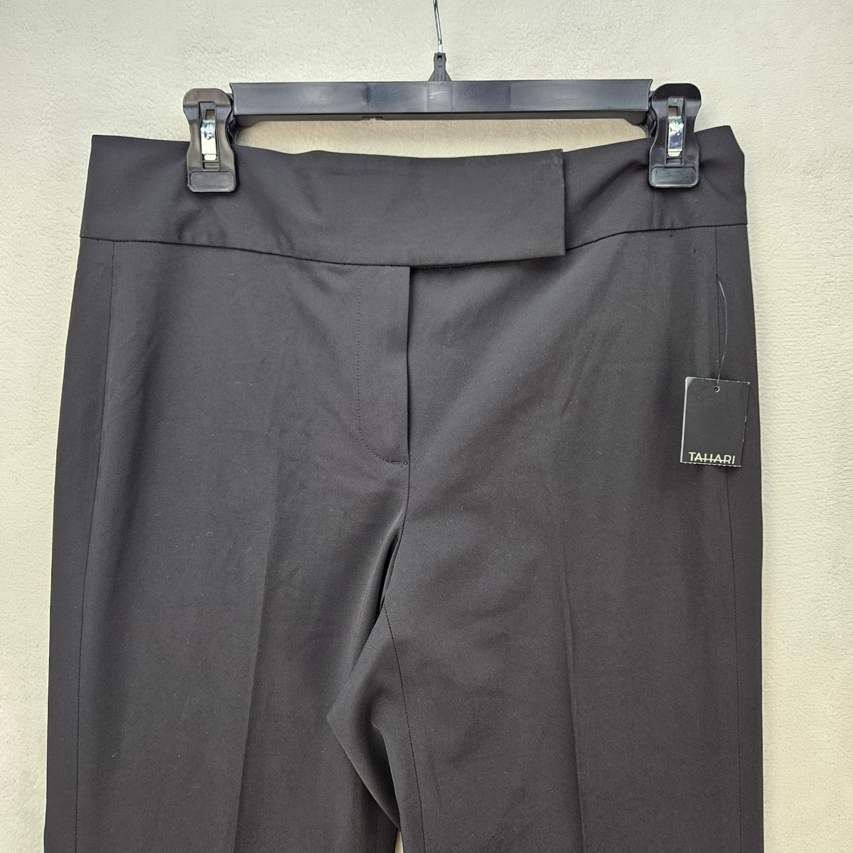 TAHARI WOMEN'S 6 BLACK CAREER DRESS PANTS FLAT FRONT STRAIGHT LEG TROUSER NWT