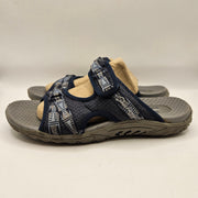 SKECHERS WOMEN'S 7 REGGAE COLOR-FULL SLIDE NAVY BLUE OUTDOOR SANDAL