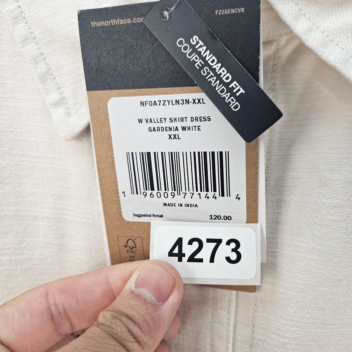 THE NORTH FACE WOMEN'S XXL VALLEY DRESS SHIRT GARDENA WHITE