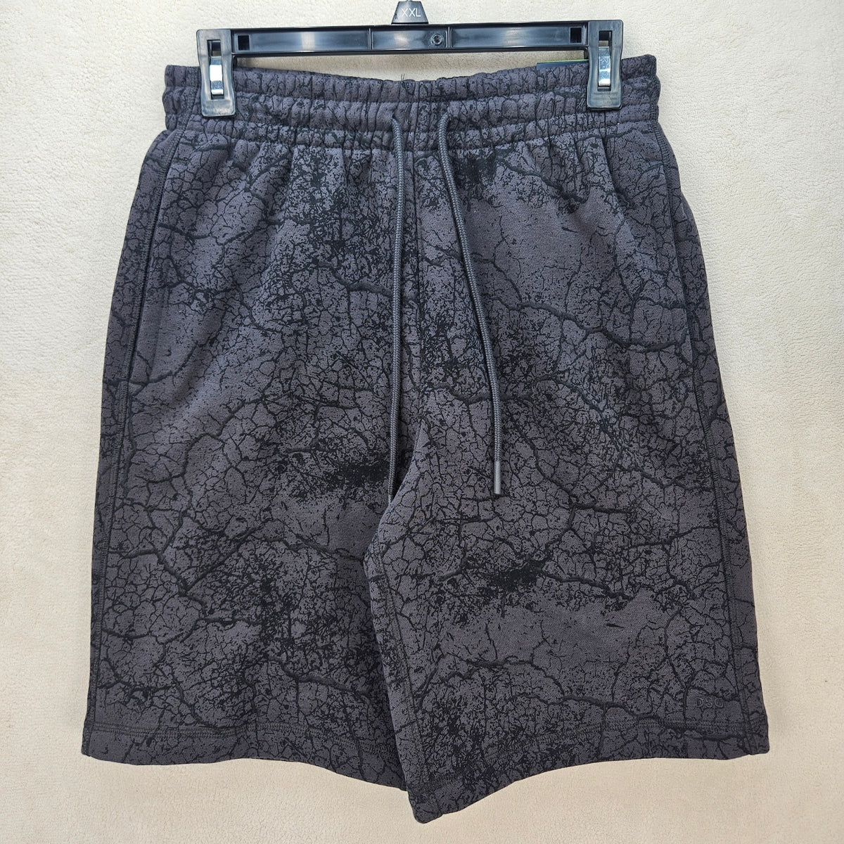 DSG MEN'S SMALL FLEECE SHORT PRINT LAVASCAPE ASPHALT NWT