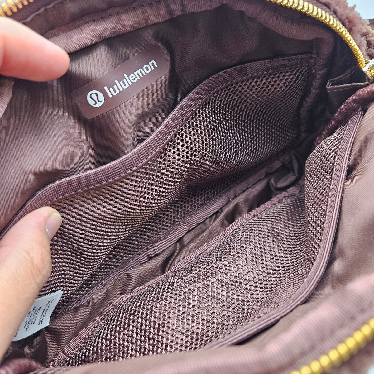 LULULEMON EVERYWHERE BELT BAG LARGE TEDDY FLEECE BROWN NWT