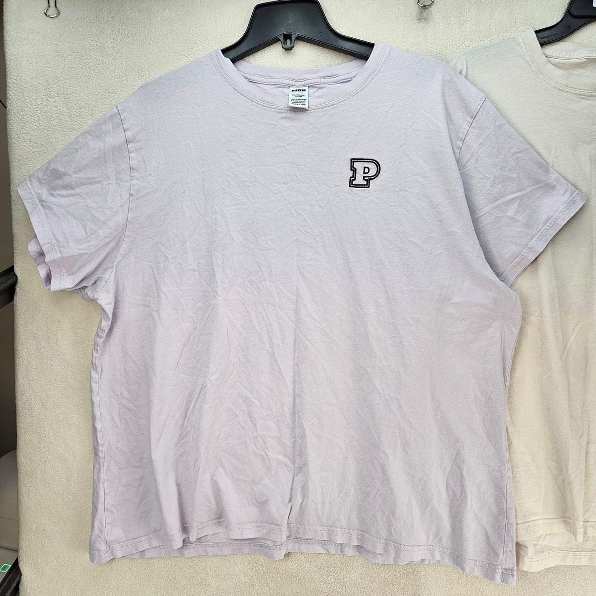 LOT OF 2 PINK BY VICTORIA SECRET WOMEN'S XXL TSHIRT WHITE LAVENDER