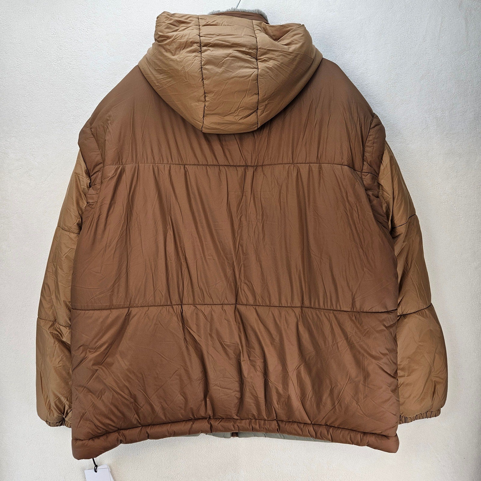 UGG KRISTIAN SIZE L/XL CONVERTIBLE PUFFER COAT BROWN SHERPA LINED HOODED JACKET