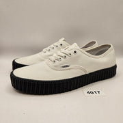VANS WOMEN'S 9 AUTHENTIC CREEPER CORE WHITE BLACK SOLE GRUNGE LOW TOP NWOB