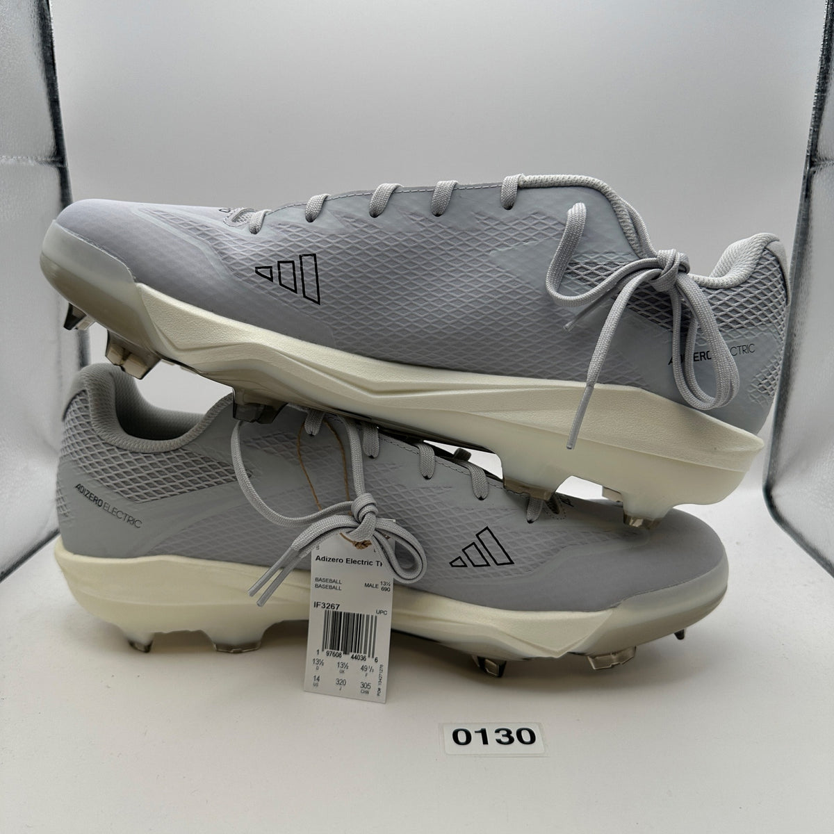 ADIDAS Adizero Electric Mens 14 Baseball Cleats Gray/Black IF3267