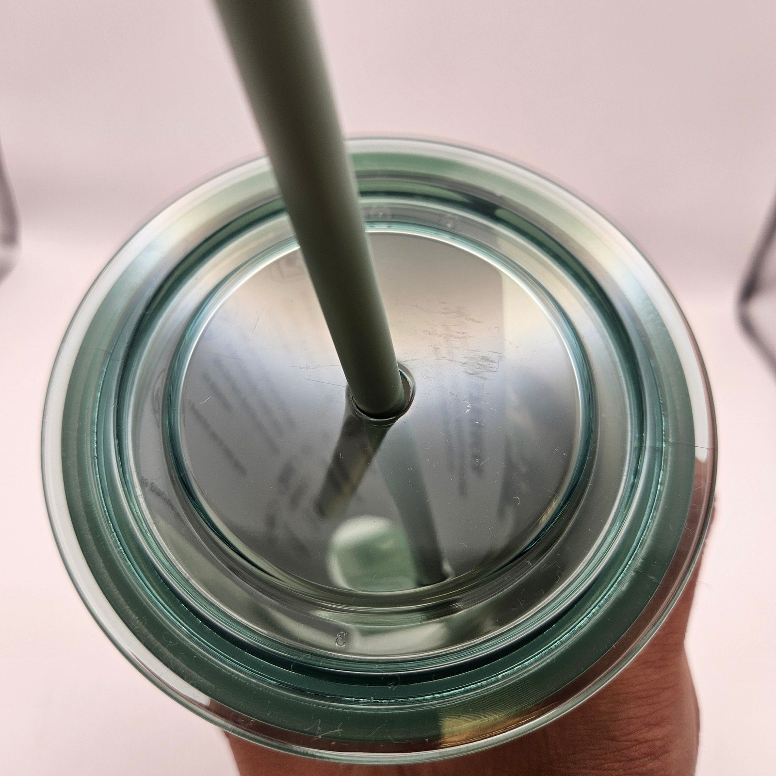 STARBUCKS 2021 FROSTED MINT GLASS TUMBLER W STRAW 15oz NWT