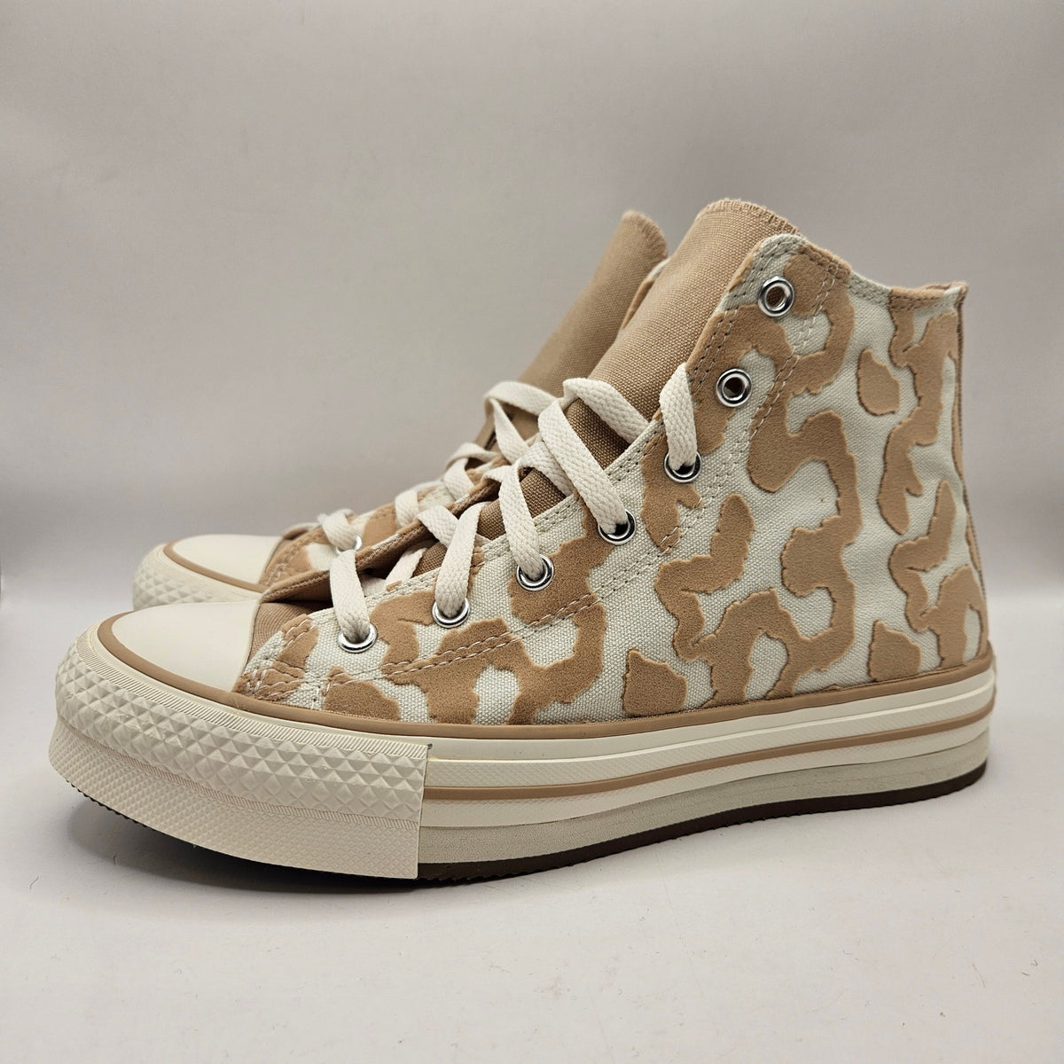 CONVERSE KIDS 5.5 CHUCK TAYLOR ALL STAR EVA LIFT HIGH EGRET WARM QUARRY A11112C