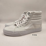 VANS WOMEN'S 8 SK8 HI CANVAS HI TOP SKATEBOARDING SNEAKERS TRIPLE WHITE