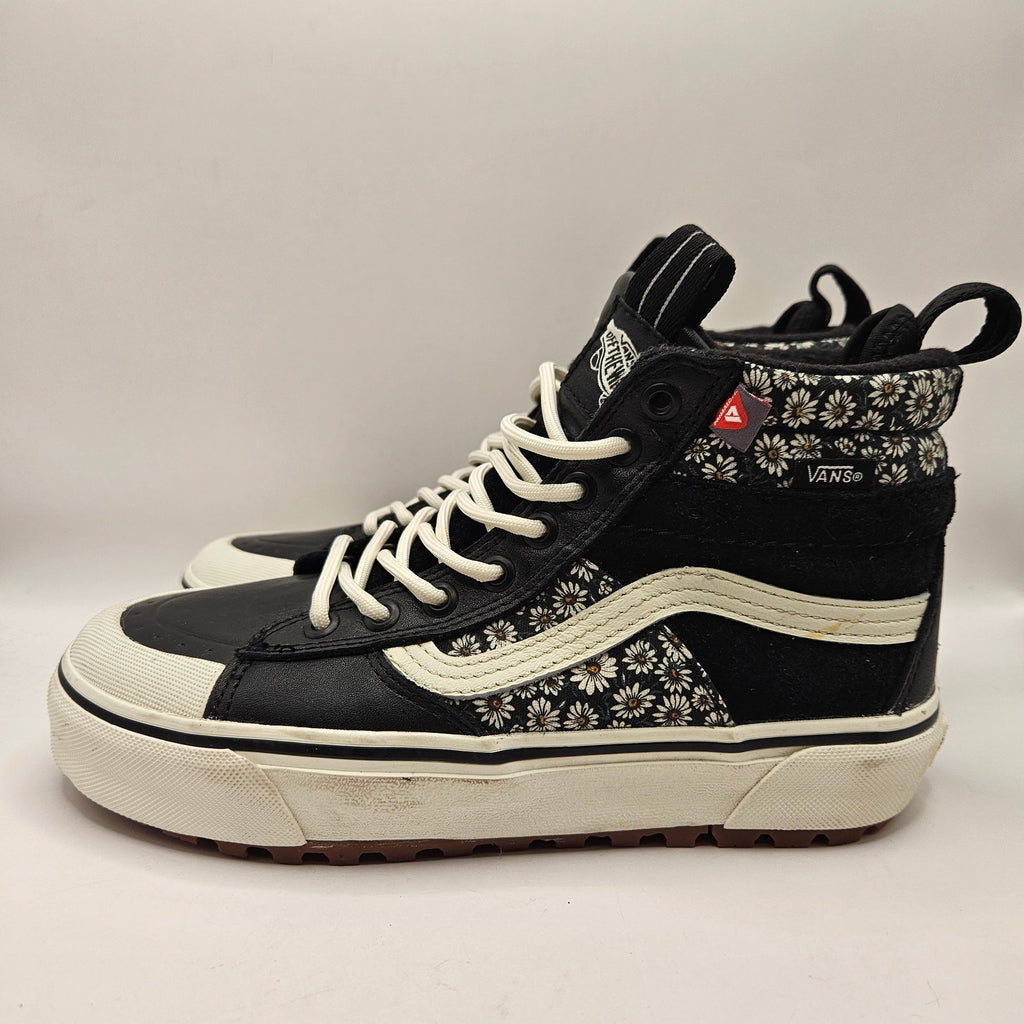 VANS WOMEN'S 6.5 SK8-HI MTE 2 WINTERIZED HIKING OUTDOOR BLK WHT FLORAL NWOB