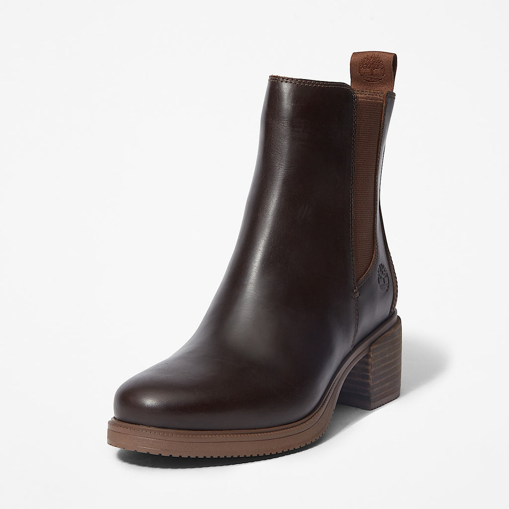 TIMBERLAND WOMEN'S 6.5 DALSTON VIBE MID CHELSEA BOOT CHESTNUT NIB