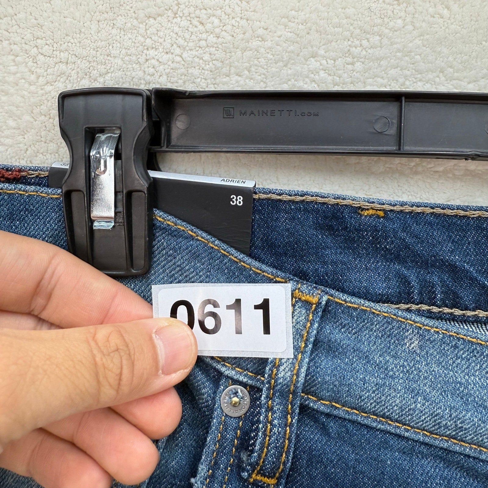 7 FOR ALL MANKIND MEN'S 38 ADRIEN HEMP SLIM TAPERED DARK JEANS