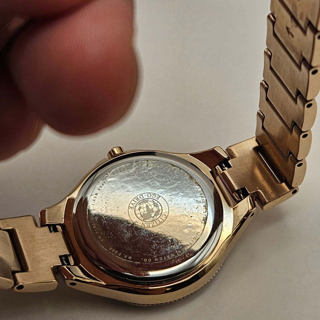 CITIZEN FE1163-56A SILHOUETTE WOMEN'S ECO DRIVE SWAROVSKI CRYSTAL GOLDTONE WATCH