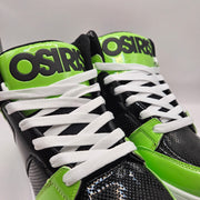 OSIRIS MEN 10.5 CONVOY MID HJ.BTS.26 SKATEBOARDING SHOES GREE BLACK PATENT NWOB