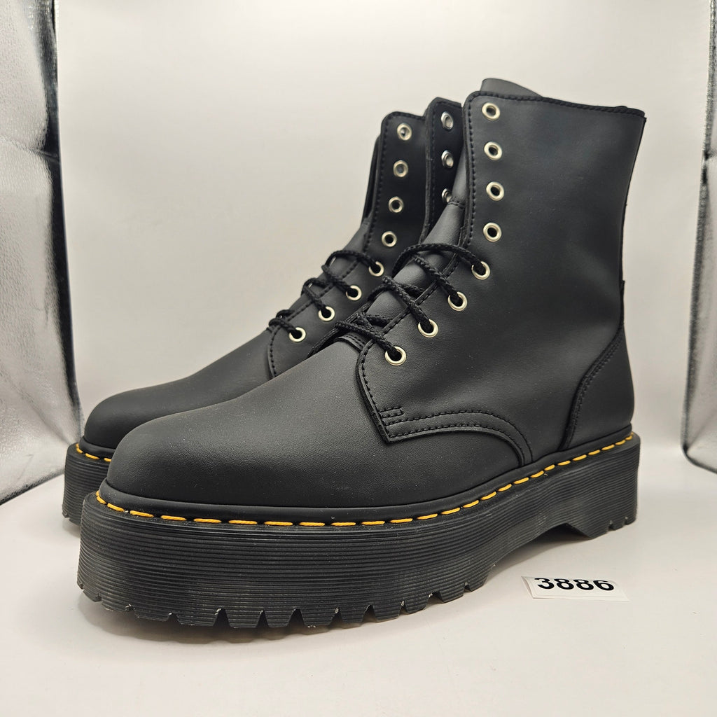 DR MARTENS MEN'S 12 JADON BLACK NAPPA LEATHER PLATFORM BOOTS NWOB