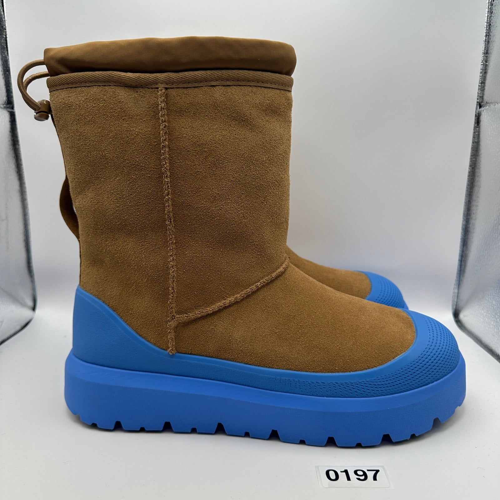 UGG Men's 10 Classic Short Weather Hybrid Chestnut Big Sky Blue Suede Boot 1143992