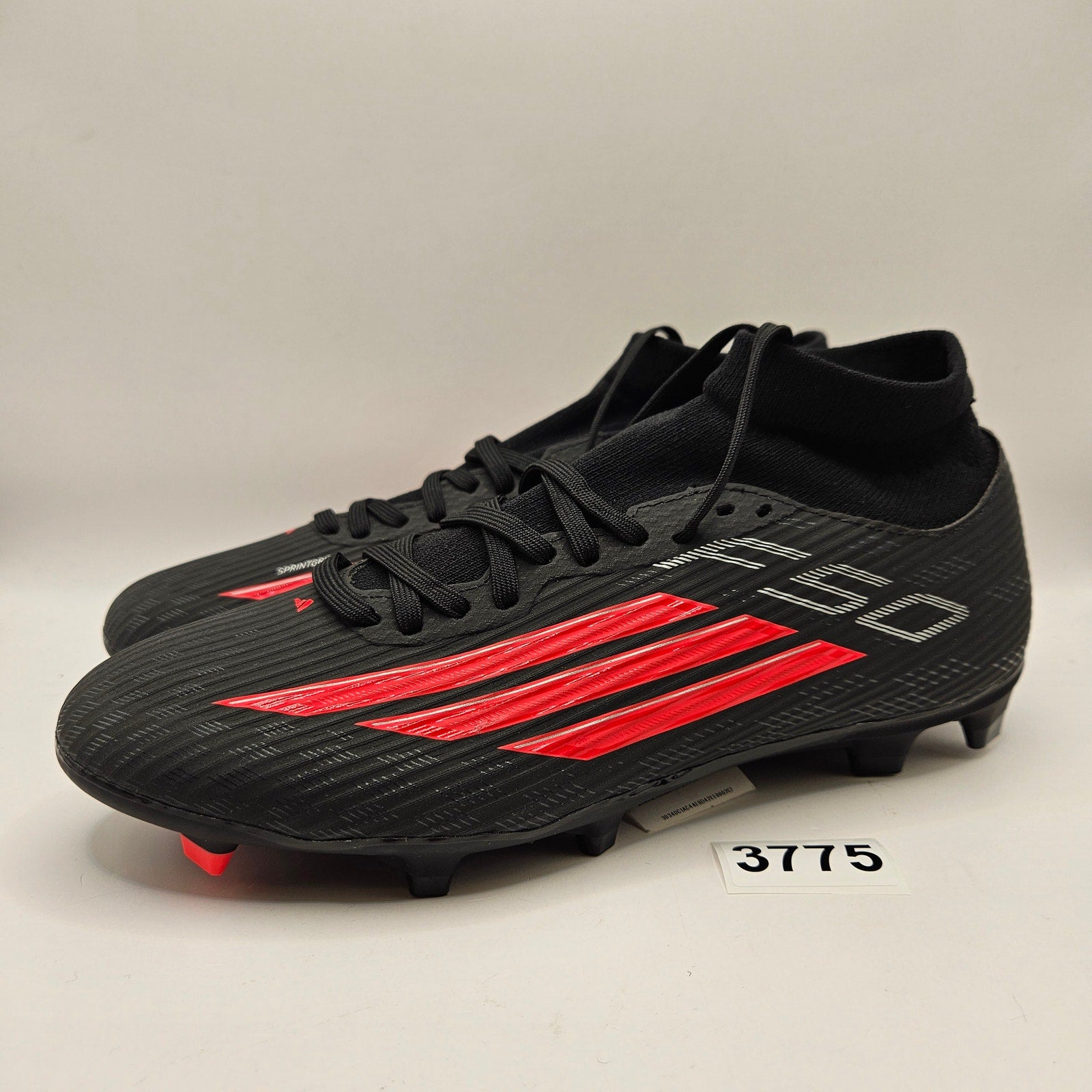 ADIDAS MEN'S 8 F50 LEAGUE MID FG MG SOCCER BLACK RED CLEATS JR9007 NWOB