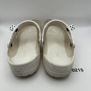 CROCS Classic Men's Size 11 Transpanrent w/ Dice Added White
