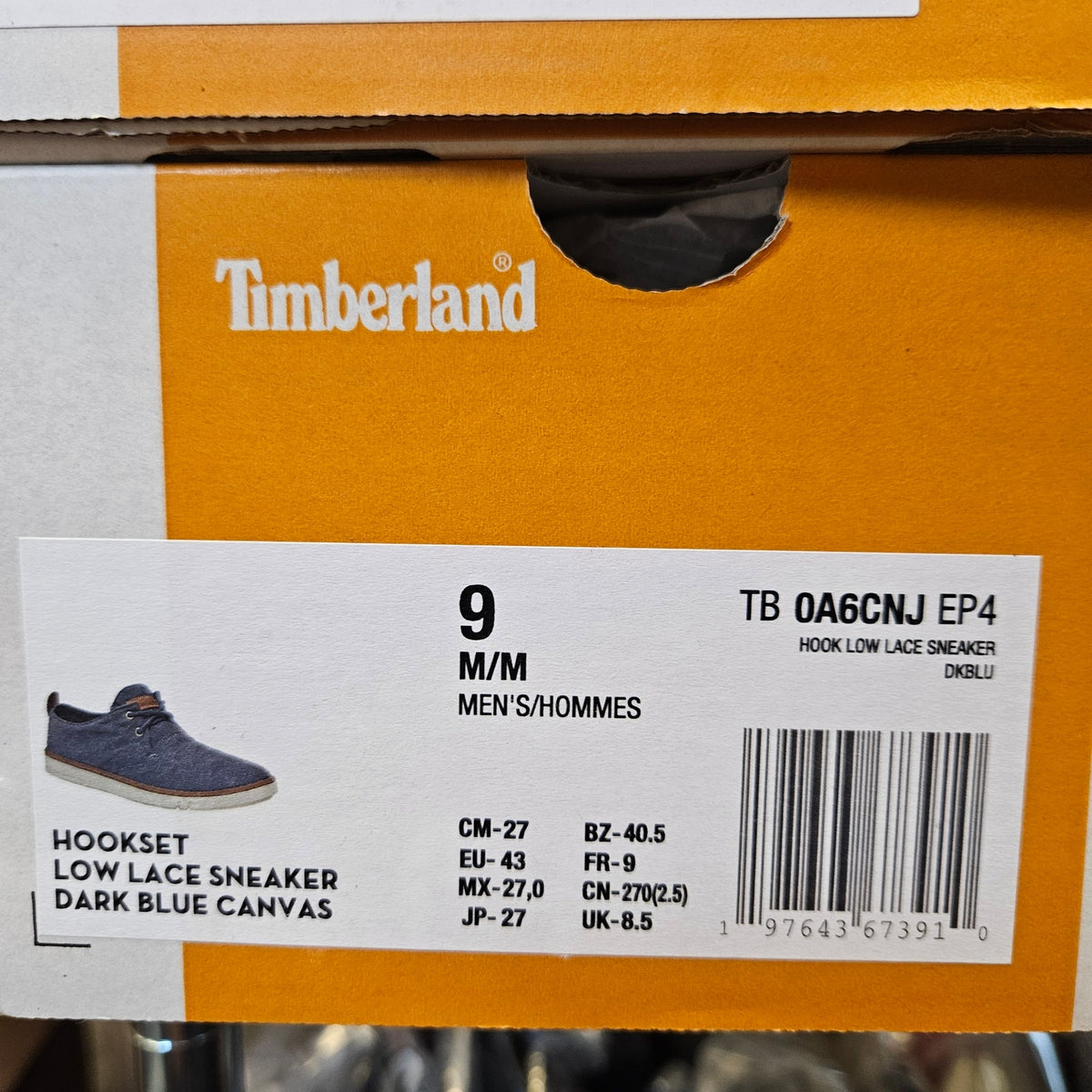 TIMBERLAND MEN'S 9 HOOKSET LOW LACE SNEAKER BLUE CANVAS BOAT SHOE TB0A6CNJEP4