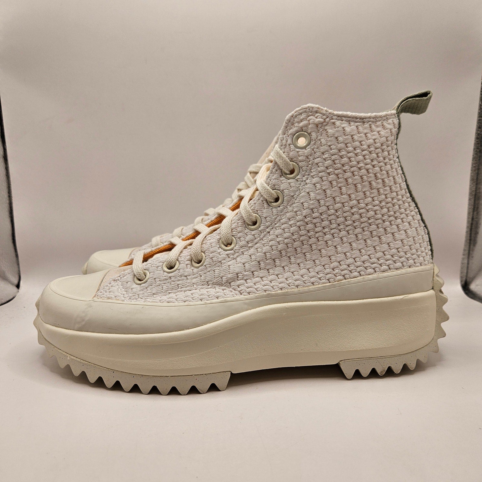 CONVERSE WOMEN'S 9.5 RUN STAR HIKE PLATFORM CREAM ORANGE HI SNKR A03838C NWOB