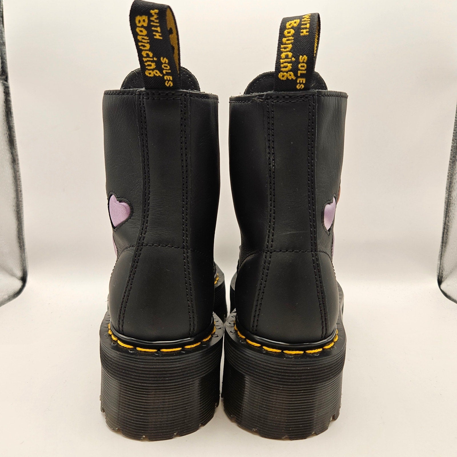 DR MARTENS WOMEN'S 6 SINCLAIR HEART BLACK ZIP UP COMBAT BOOTS NWOB