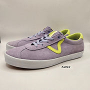 VANS MEN'S 9.5 SPORT SNEAKERS LAVENDER LIME GREEN SUEDE OFF THE WALL