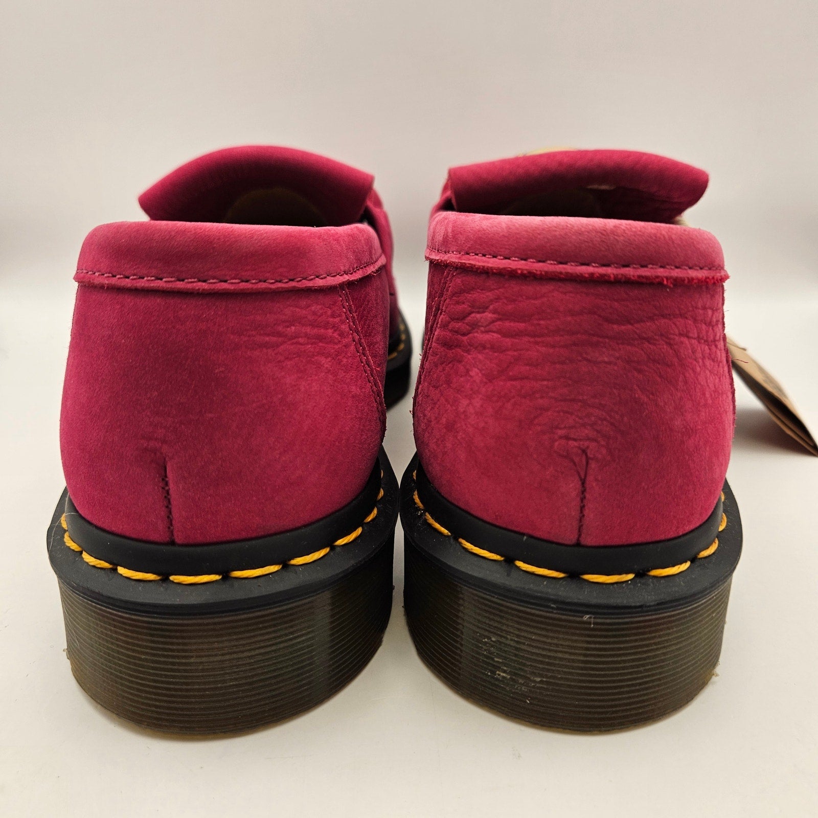 DR MARTENS MEN'S 10 UNISEX ADRIAN SNAFFLE FUCHSIA PINK NUBUCK LEATHER LOAFERS