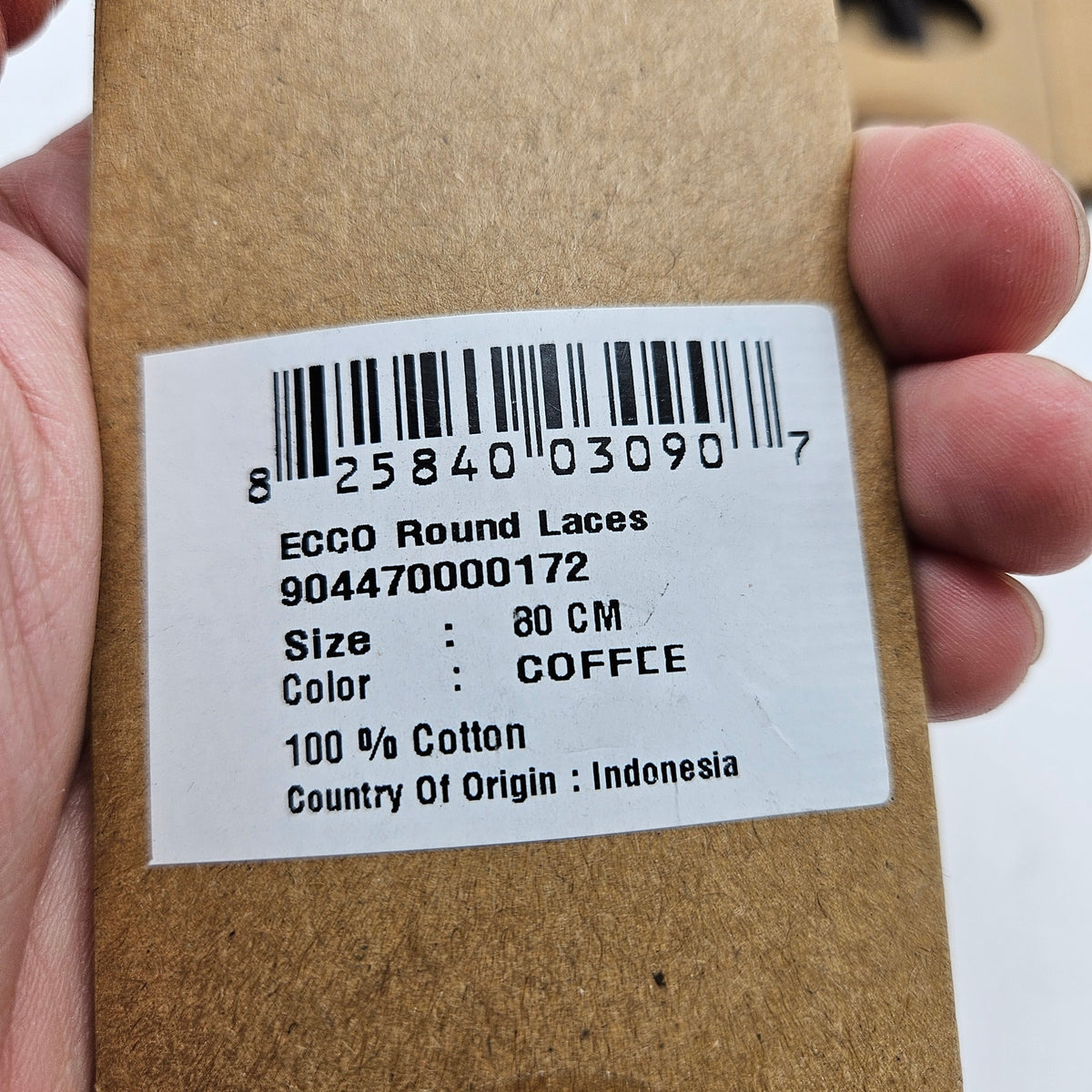 LOT OF 3 - ECCO PREMIUM LACES 80CM COFFEE ROUND NIB 1X3 PAIR