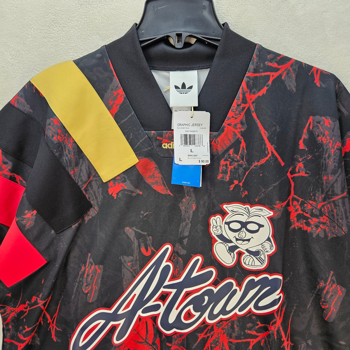 ADIDAS MEN'S LARGE ORIGINALS ATLANTA A-TOWN GRAPHIC JERSEY BLACK KD8436 CAMO