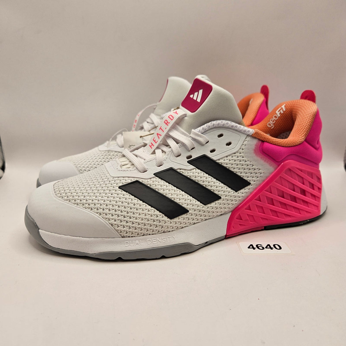 ADIDAS WOMEN'S 9 DROPSET 3 TRAINING SHOES GREY SHOCK PINK JR1674