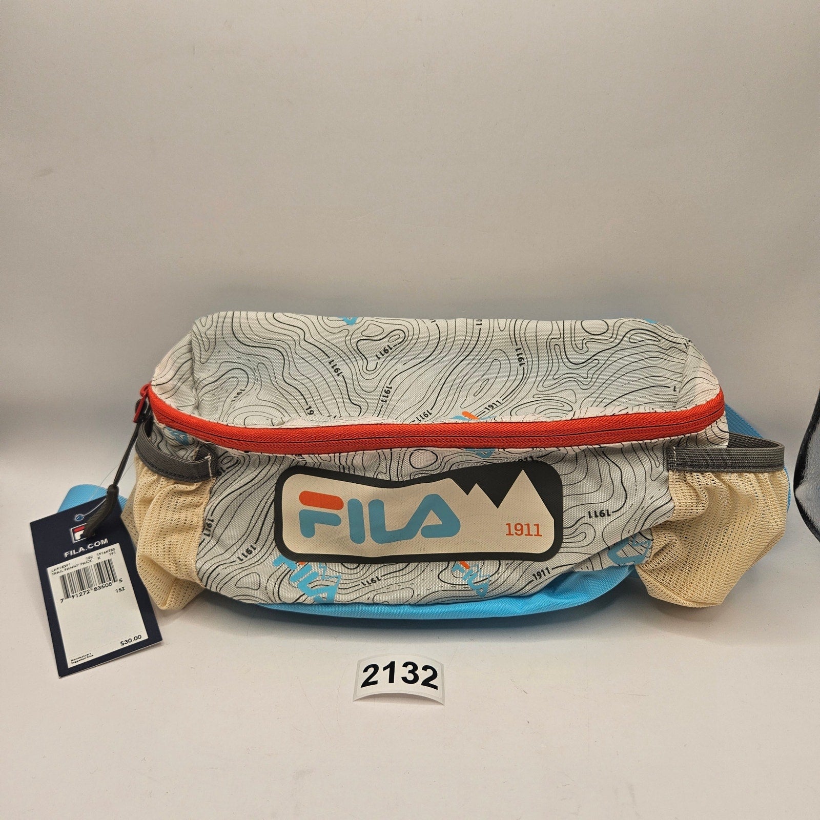 FILA RARE TRAIL FANNY PACK WHITE BLUE LA915291-132 NWT
