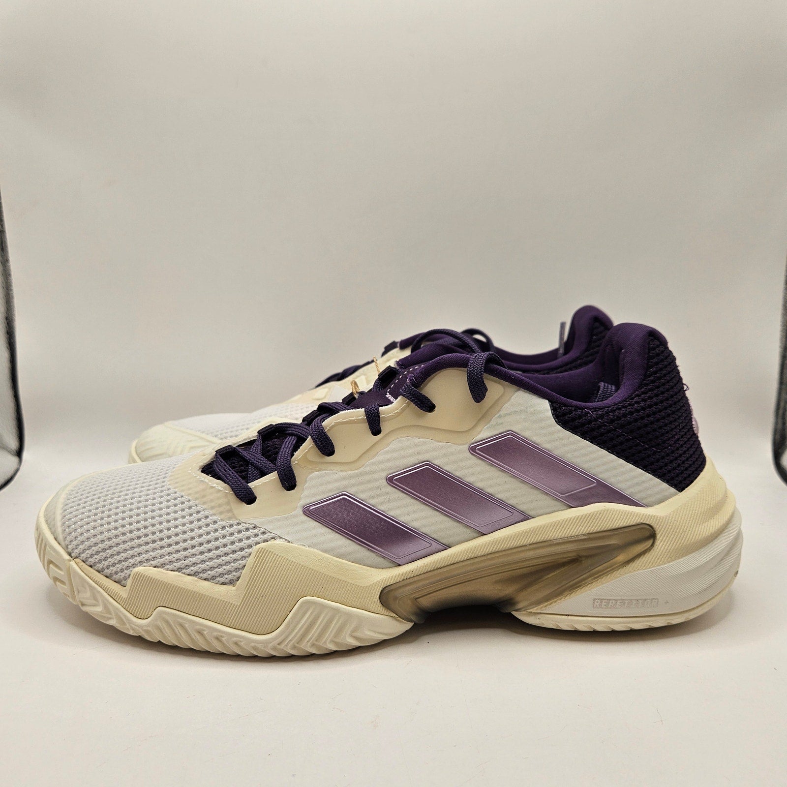 ADIDAS WOMEN'S 8 BARRICADE 13 TENNIS SHOES WHITE PLUM JR7814 NWOB