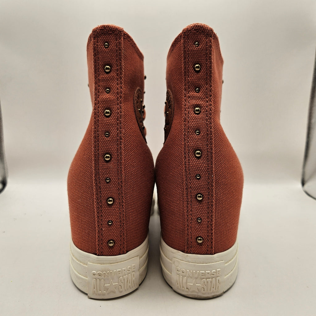 CONVERSE WOMEN'S 10.5 CTAS WEDGE PLATFORM STUDDED RUGGED ORANGE A15107C NWOB